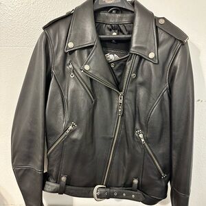 HARLEY DAVIDSON Women's Black Leather Designator Jacket ~X large